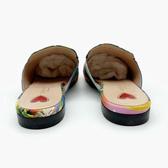 GUCCI Princetown Hawaiian Floral Mule Size 36.5 Horsebit Slip On Loafer - Picture 9 of 15
